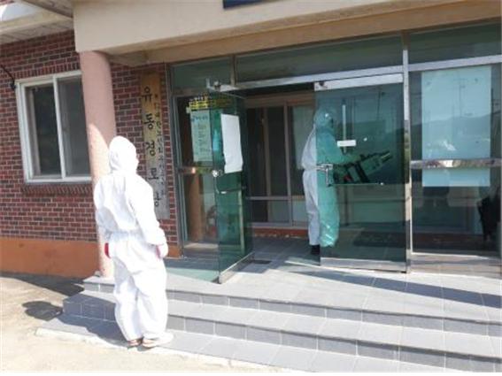 부안군 변산면체육회, 코로나19 방역소독 봉사활동