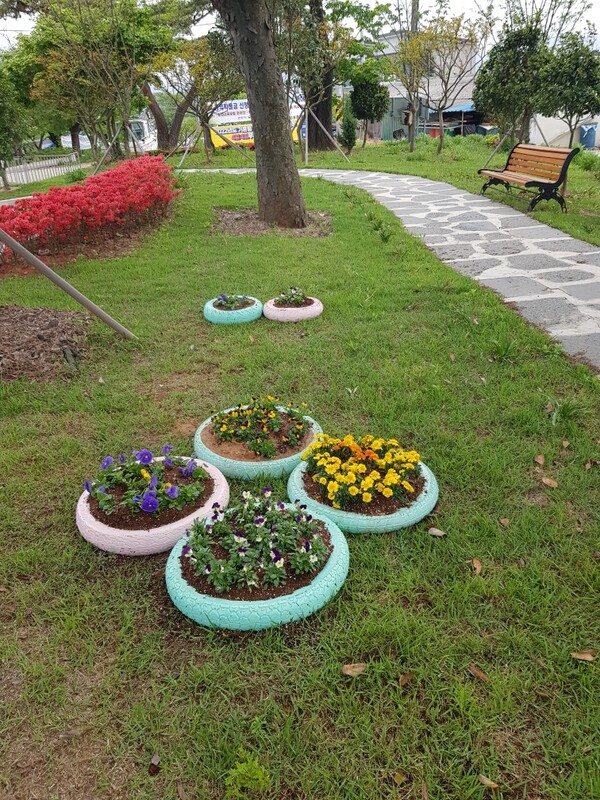 부안 보안면, 쓰레기 불법투기지역 폐타이어·블럭 화단 조성