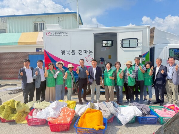 상서면 새마을부녀회, 이동세탁차량 뽀송이 봉사활동 실시