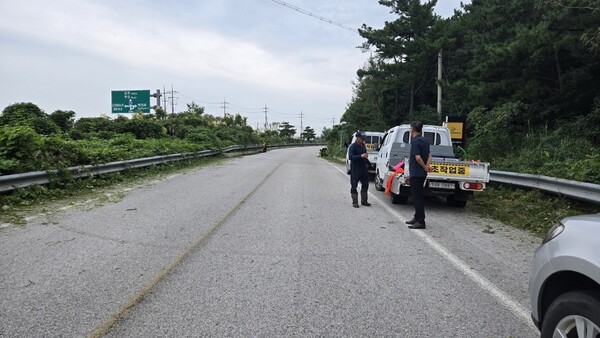 하서면, 추석 맞이 도로변 제초작업 실시